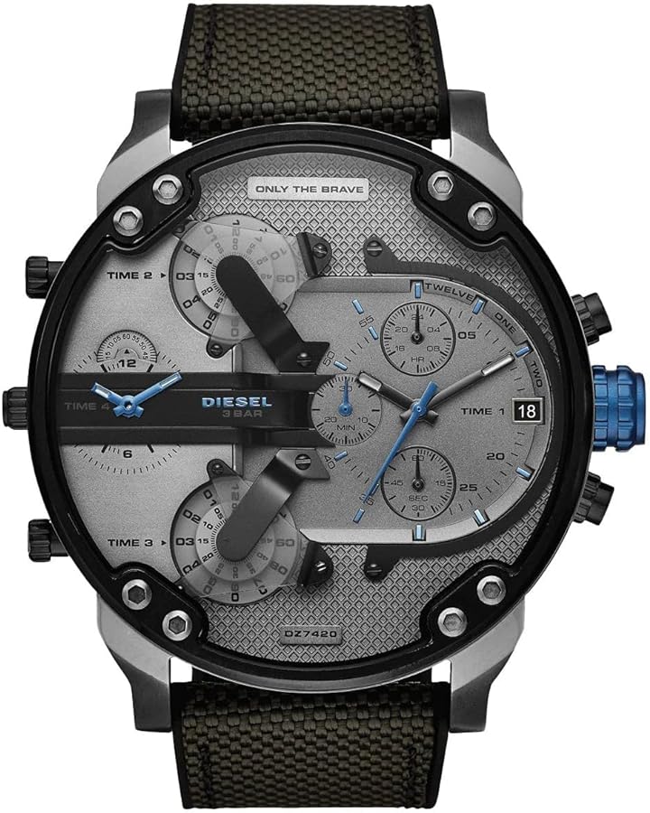 Diesel DZ7420 Mr. Daddy 2.0 Chronograph Men's Watch – Grey Dial & Black Nylon Strap